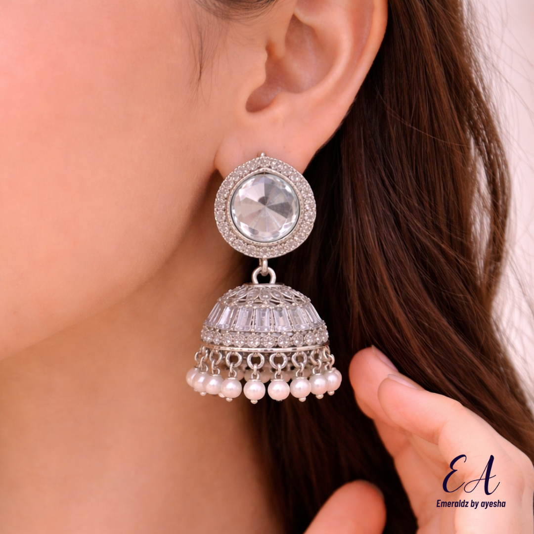 Mahjabeen Jhumkay (silver)
