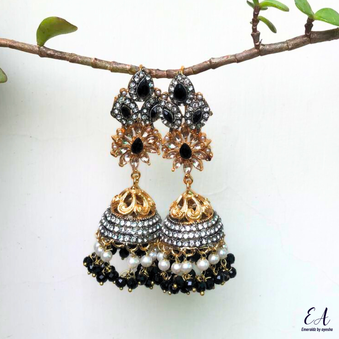 Meera jhumkay (black)