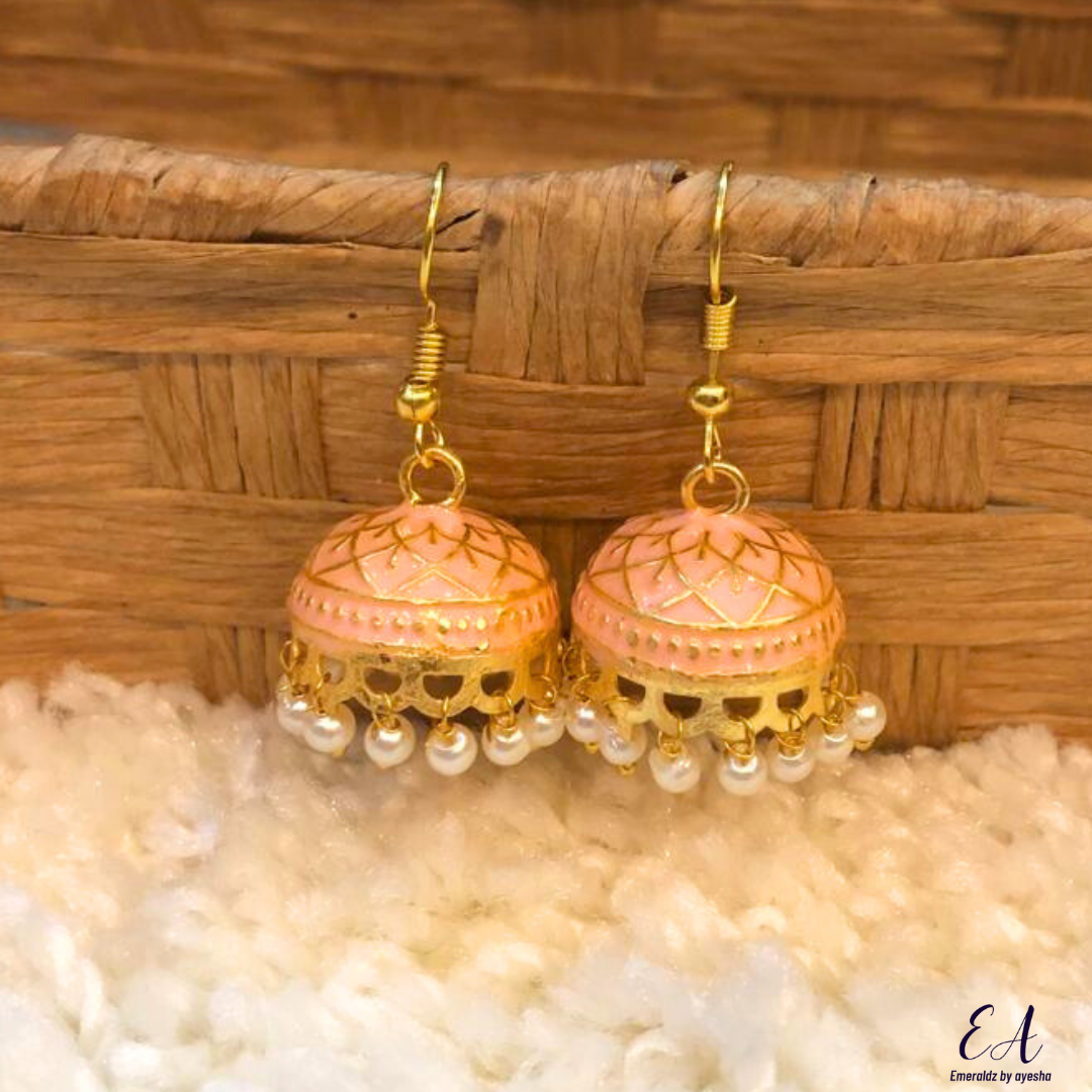 Meena jhumkay (peach)