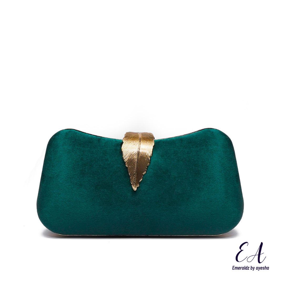 Emerald green clutch bag sales
