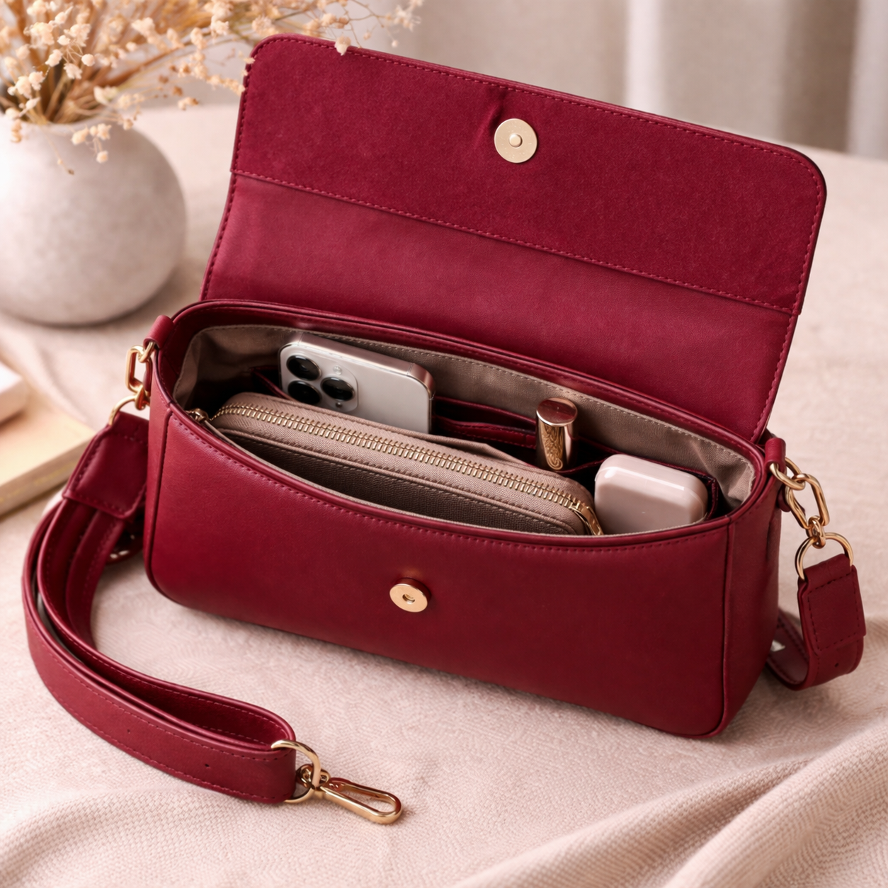 Ariel shoulder bag (cherry red)
