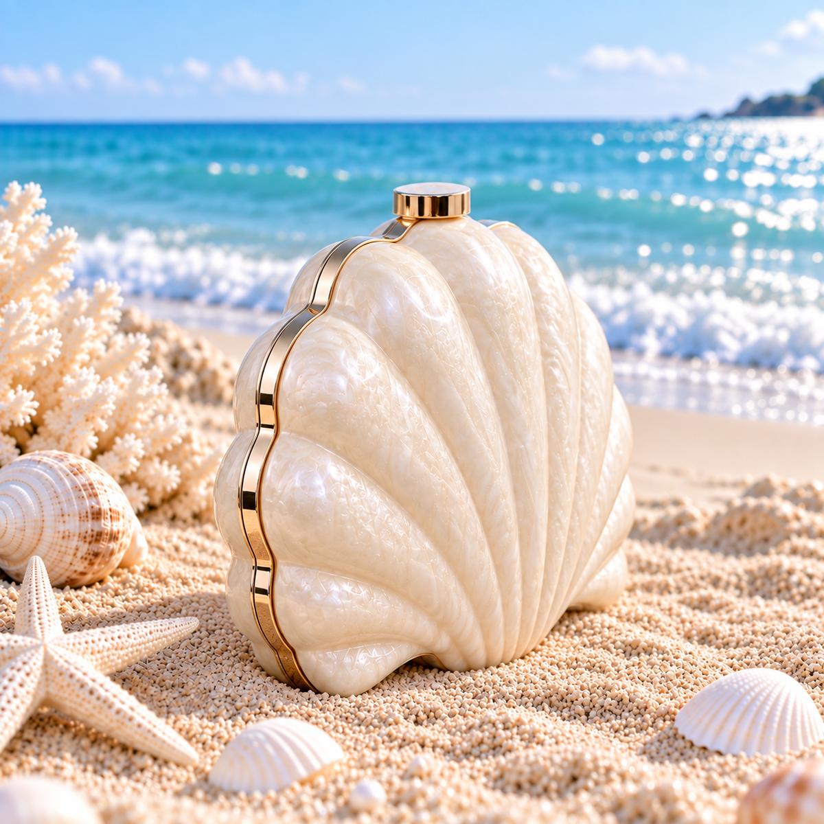 Nora Shell Clutch (ivory)