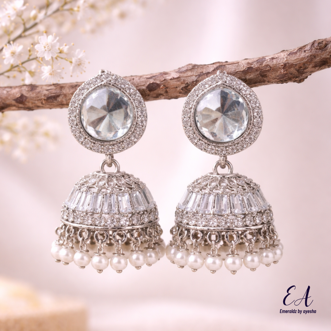 Mahjabeen Jhumkay (silver)