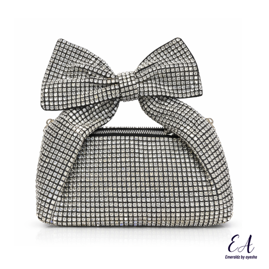 Arora Bow Clutch (silver)