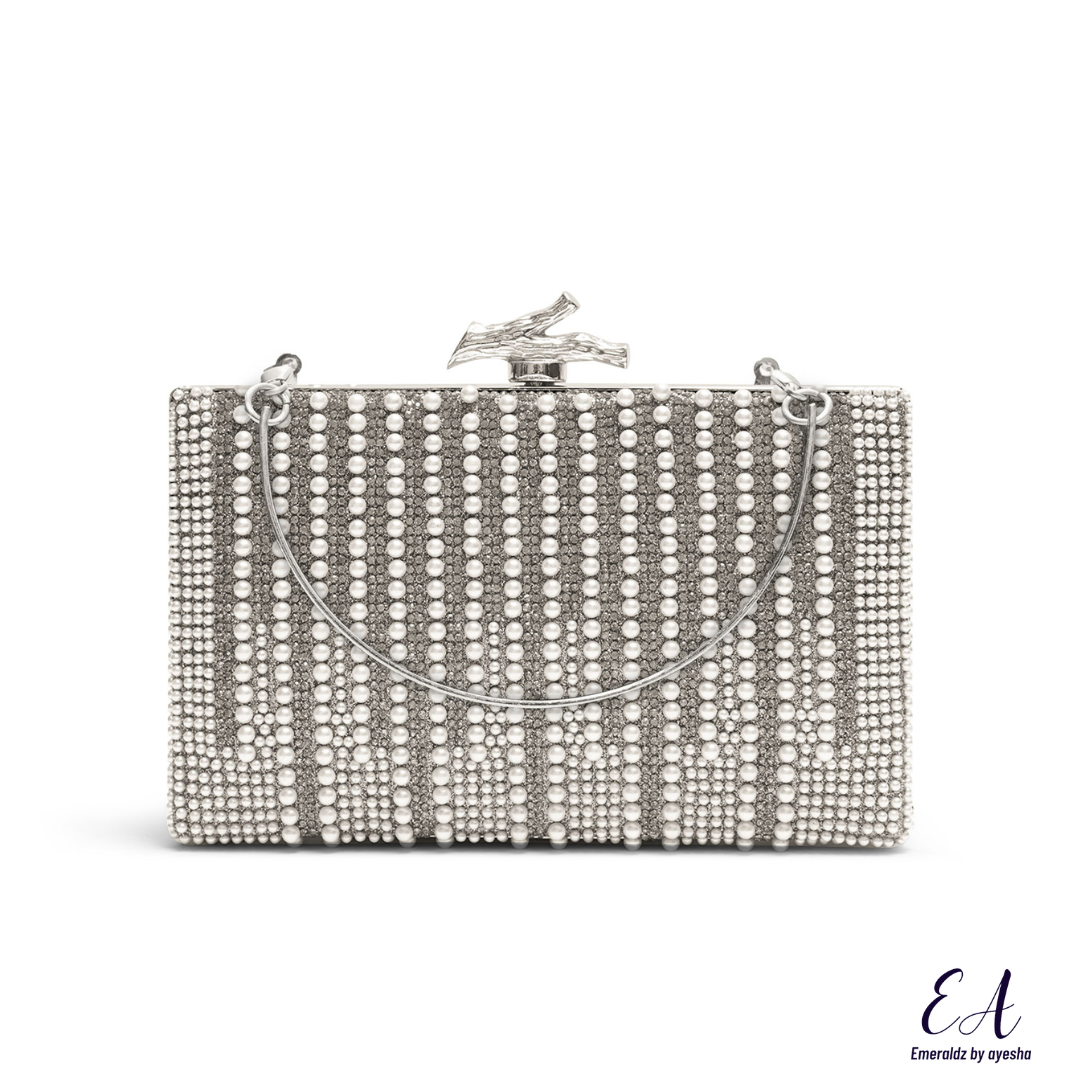 Ana Pearl Clutch (silver)