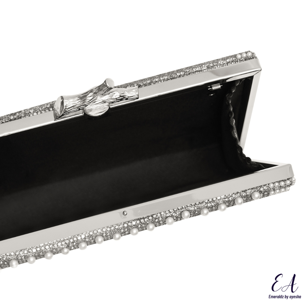 Ana Pearl Clutch (silver)