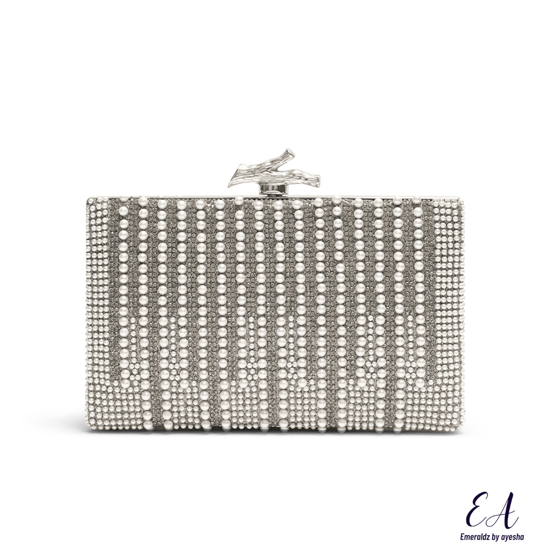 Ana Pearl Clutch (silver)