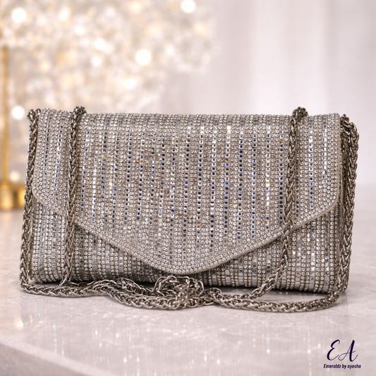 Daisy Clutch (silver)